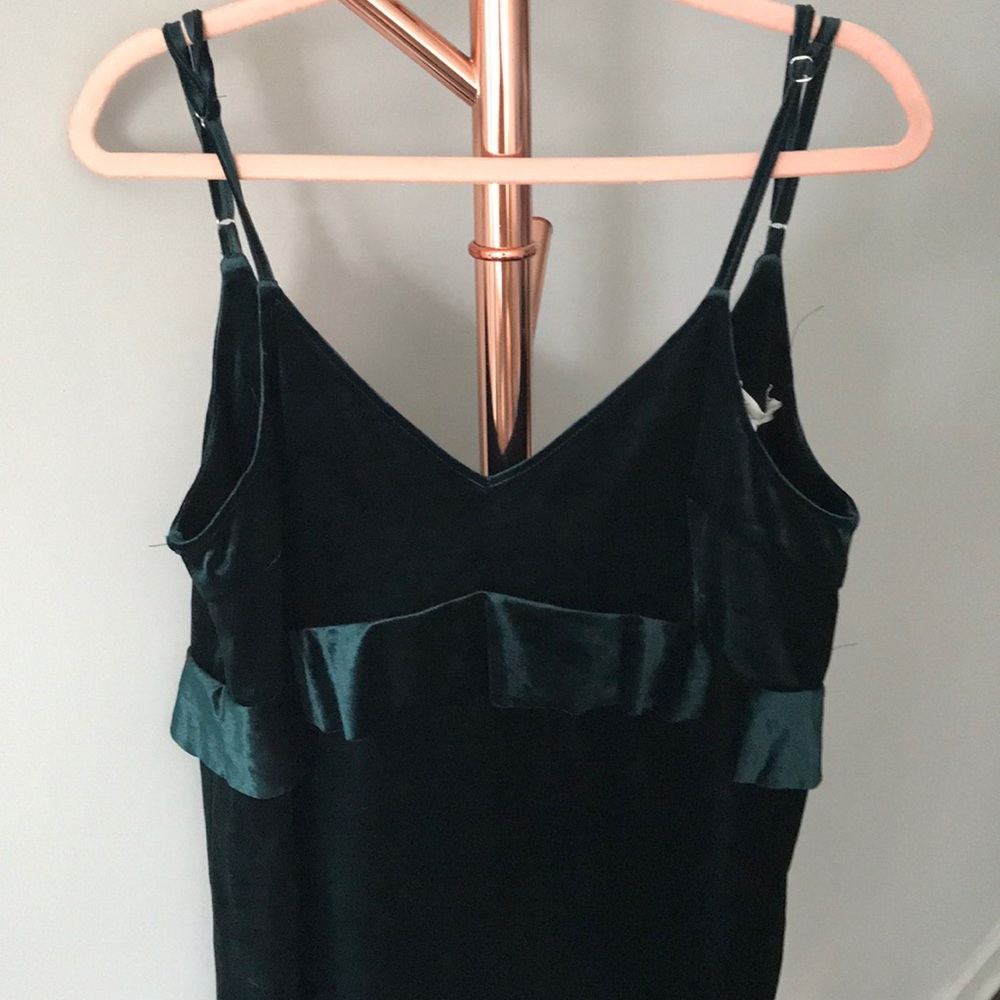 NWT Francesca’s Teal Green Velvet Mini Dress - Picture 4 of 12